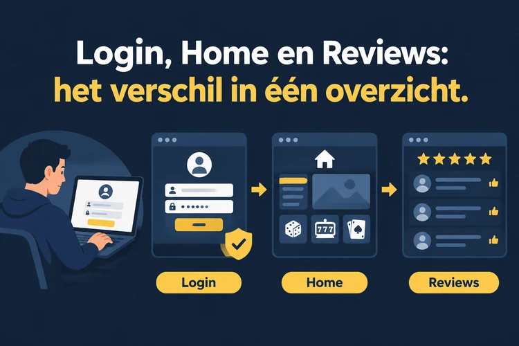 Login, Home en Reviews: het verschil in één overzicht